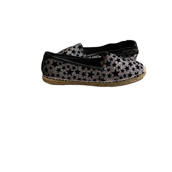 SAINT LAURENT Star Espadrilles Black and White Leather Women's EU 39 Sparkly - Picture 8 of 15